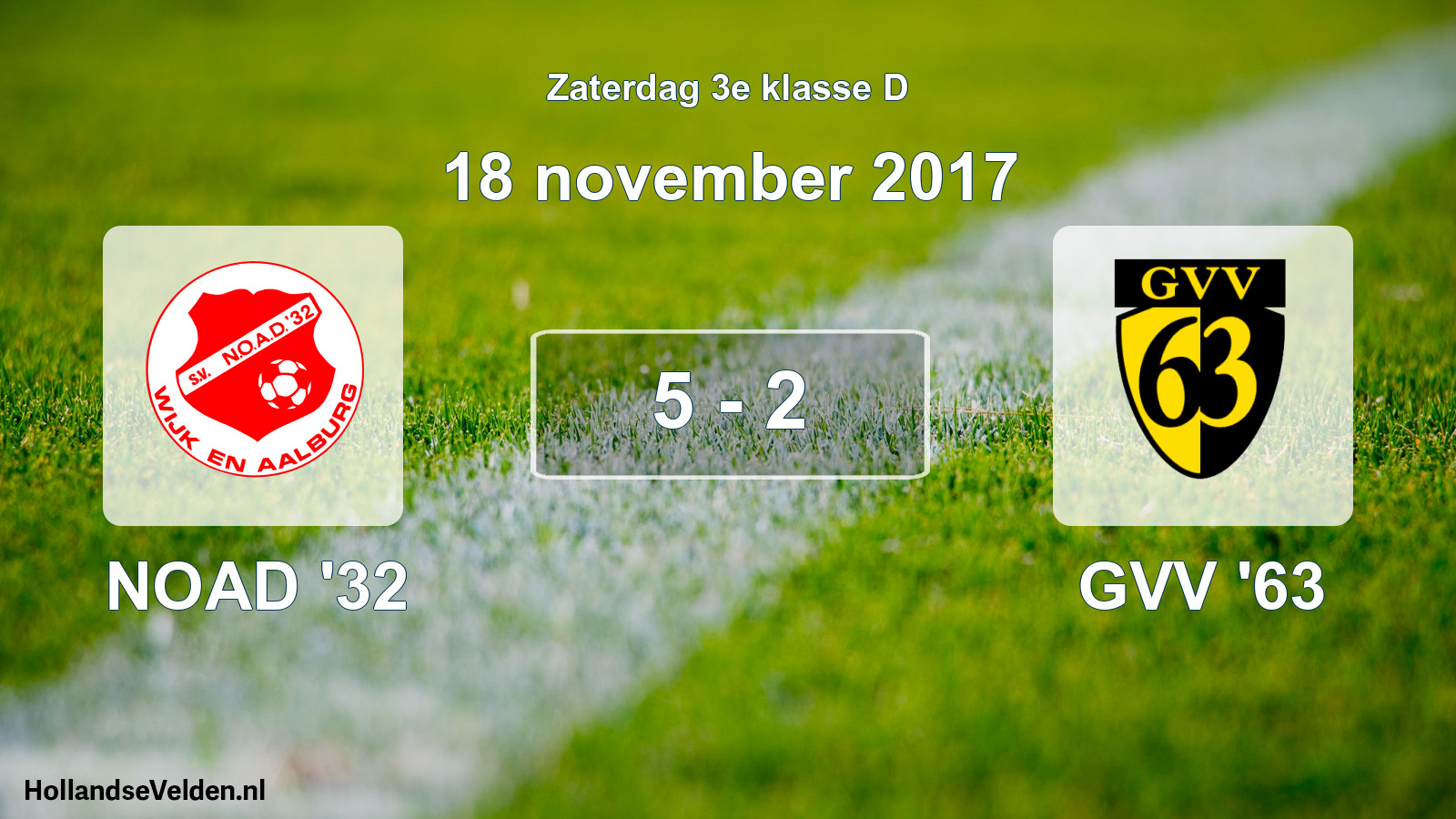 Total number of matches played: NOAD '32 - GVV '63 5 - 2 (18 November 2017)