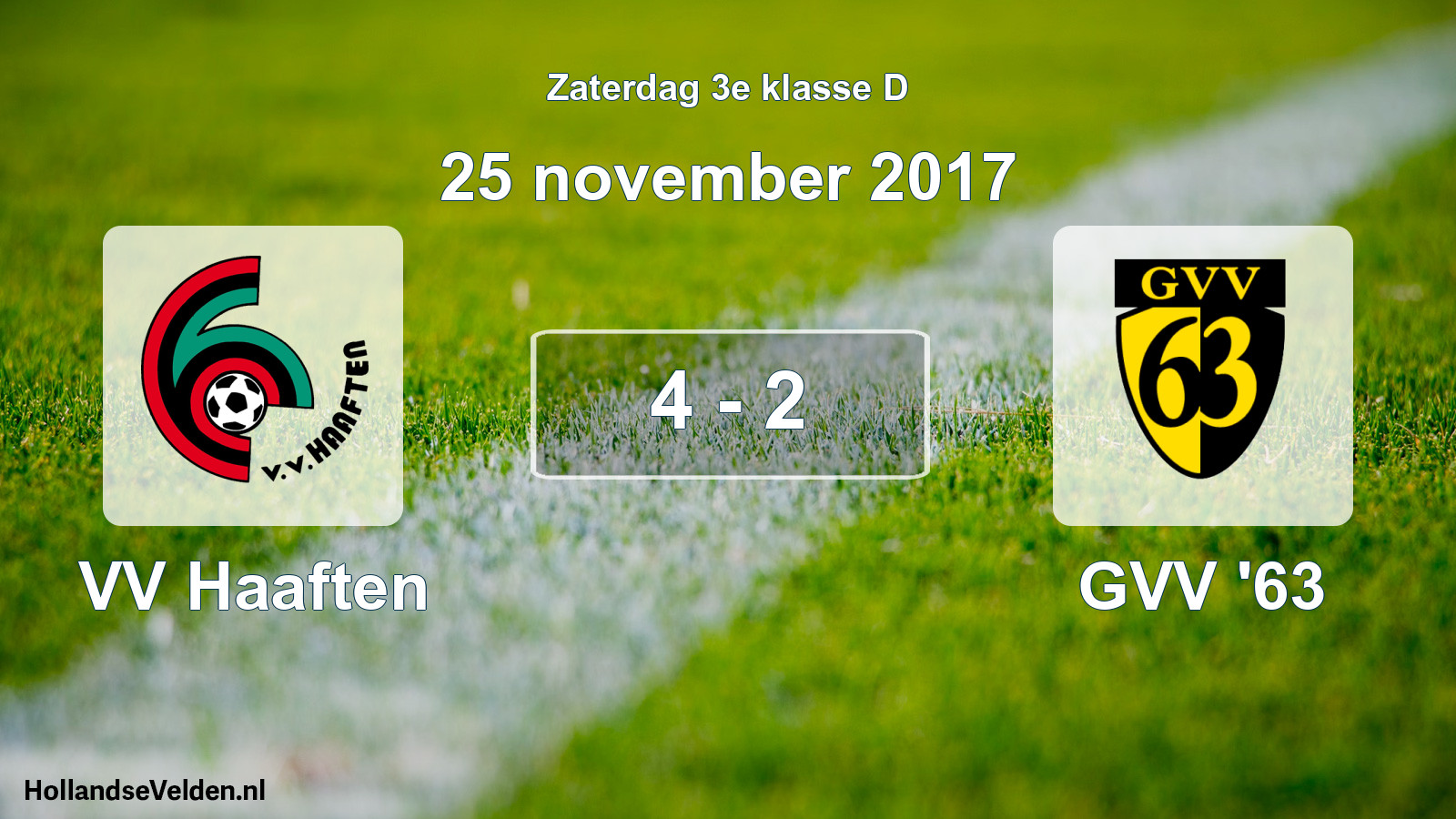 Total number of matches played: VV Haaften - GVV '63 4 - 2 (25 November 2017)