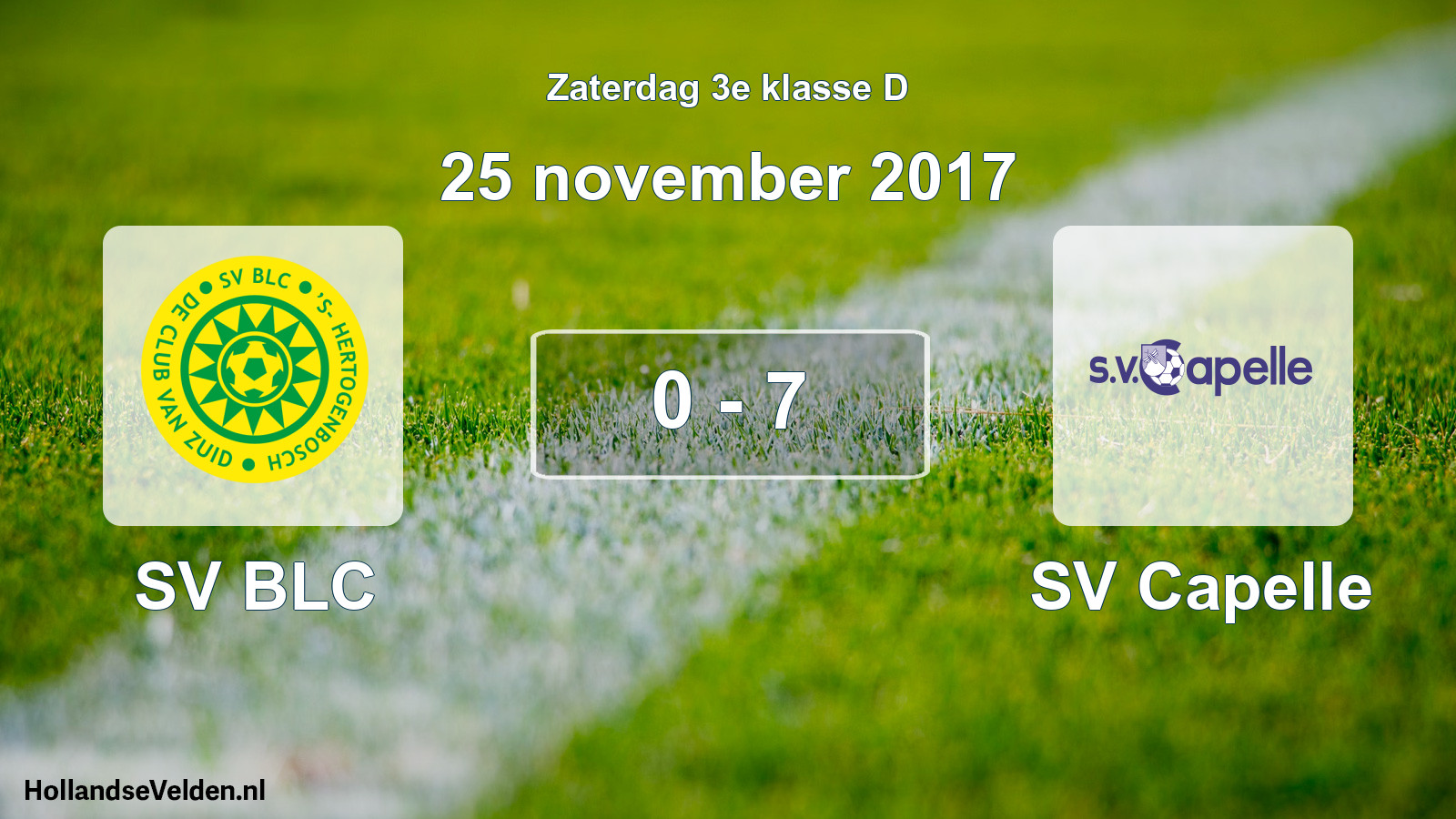 Total number of matches played: SV BLC - SV Capelle 0 - 7 (25 November 2017)
