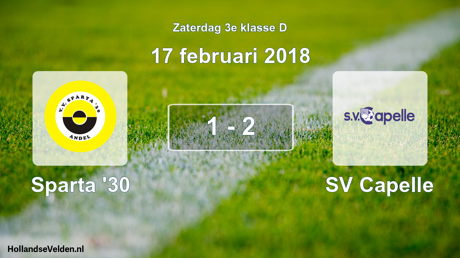 Total number of matches played: Sparta '30 - SV Capelle 1 - 2 (17 February 2018)