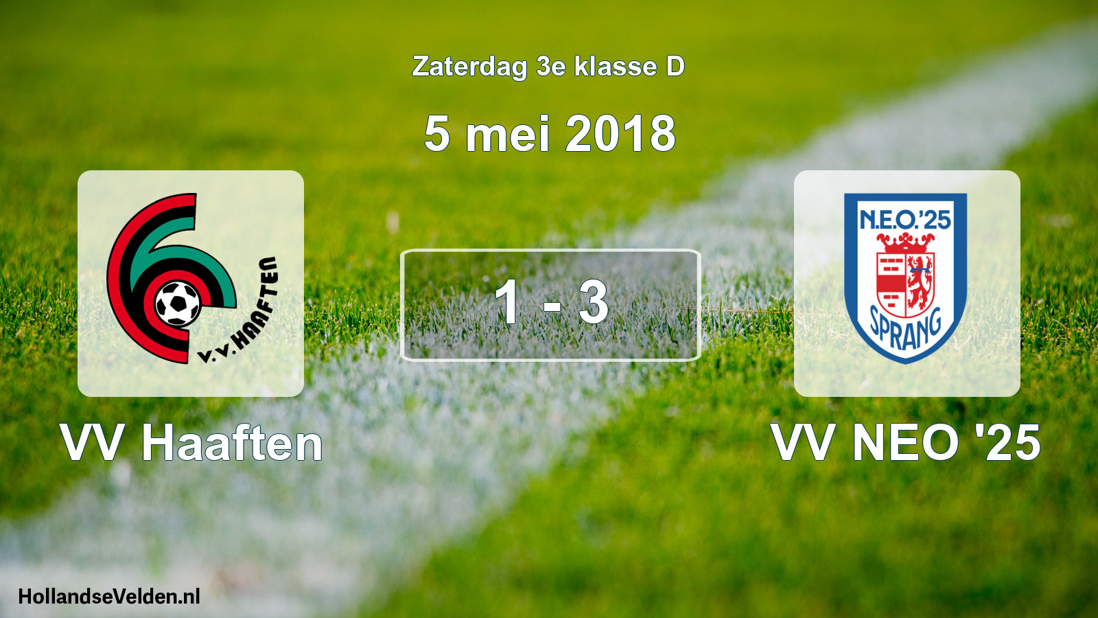 Total number of matches played: VV Haaften - VV NEO '25 1 - 3 (5 May 2018)