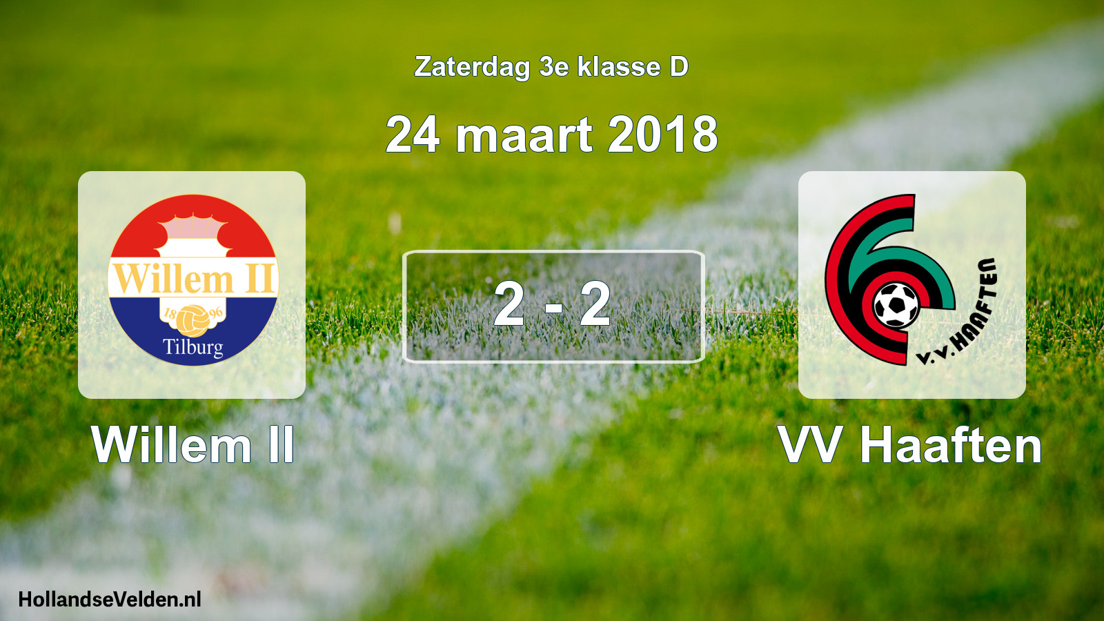 Total number of matches played: Willem II - VV Haaften 2 - 2 (24 March 2018)