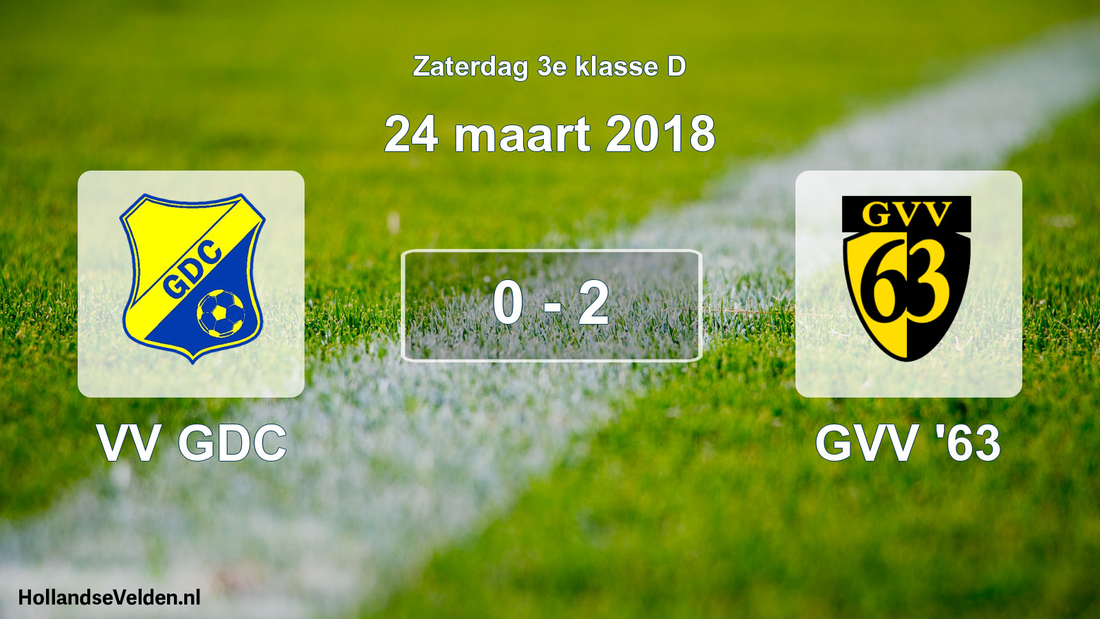 Total number of matches played: VV GDC - GVV '63 0 - 2 (24 March 2018)