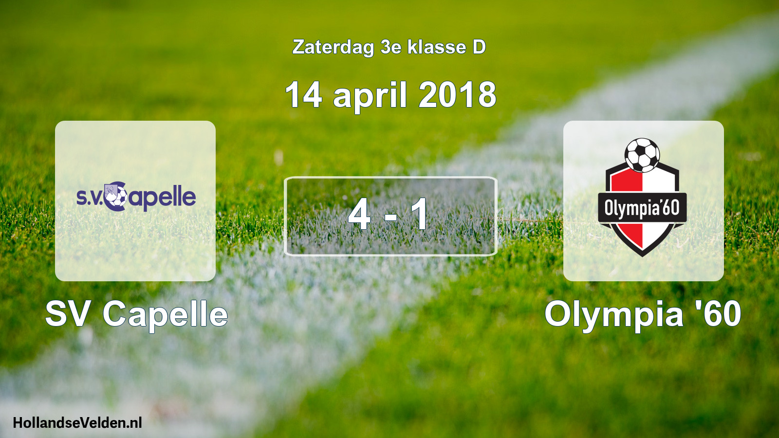 Total number of matches played: SV Capelle - Olympia '60 4 - 1 (14 April 2018)