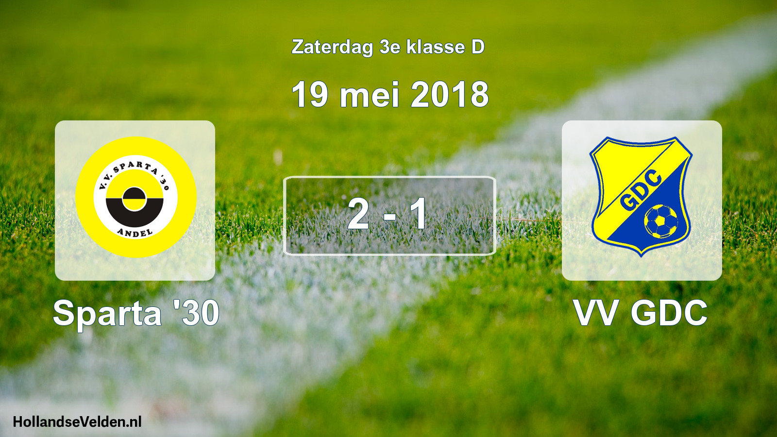 Total number of matches played: Sparta '30 - VV GDC 2 - 1 (19 May 2018)