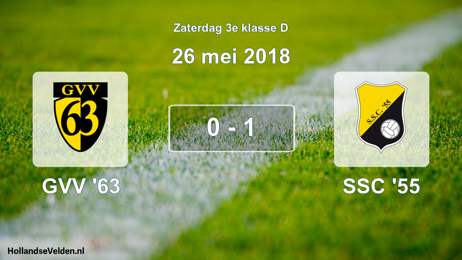 Total number of matches played: GVV '63 - SSC '55 0 - 1 (26 May 2018)