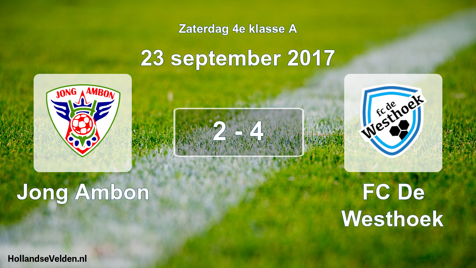 Total number of matches played: Jong Ambon - FC De Westhoek 2 - 4 (23 September 2017)
