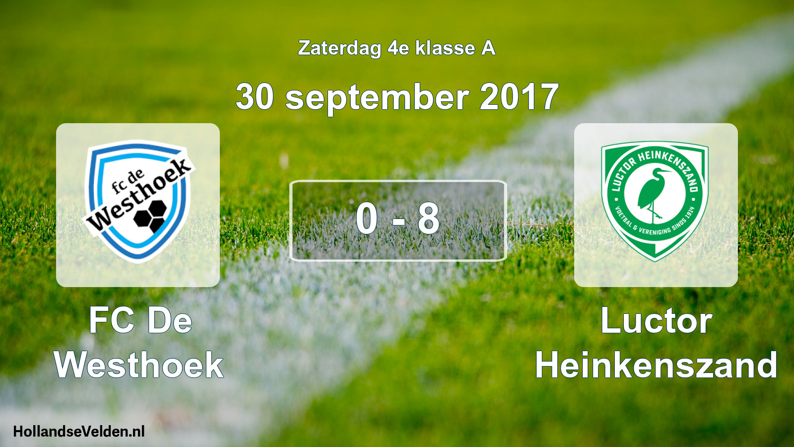 Total number of matches played: FC De Westhoek - Luctor Heinkenszand 0 - 8 (30 September 2017)