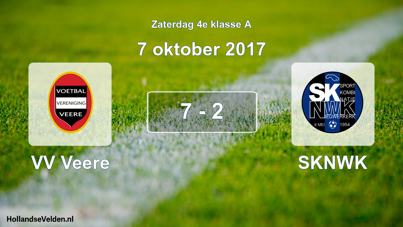 Total number of matches played: VV Veere - SKNWK 7 - 2 (7 October 2017)