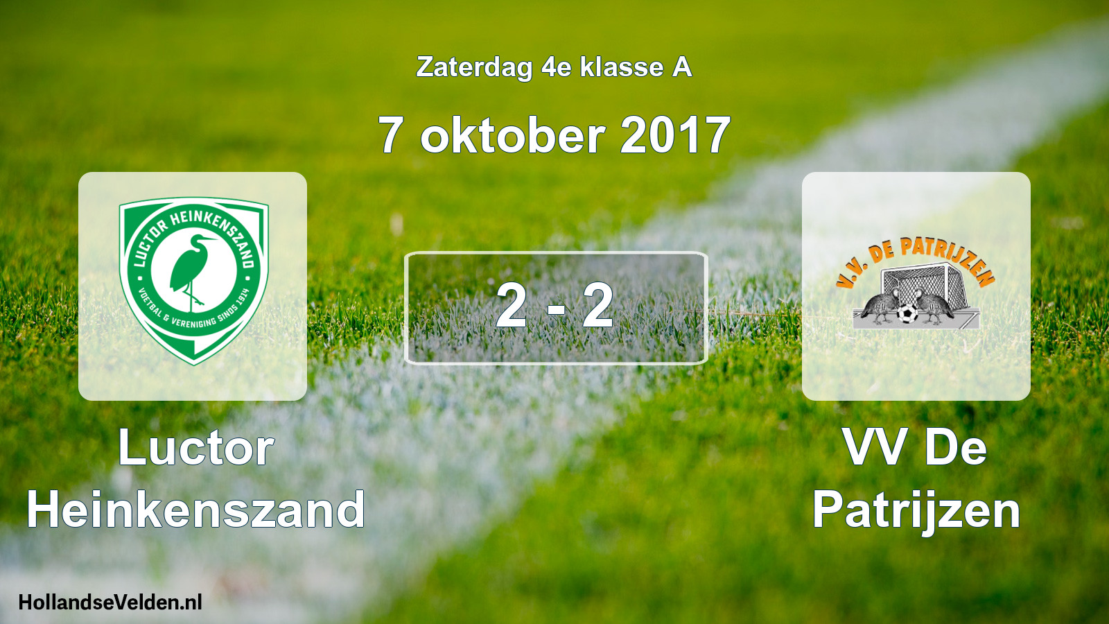 Total number of matches played: Luctor Heinkenszand - VV De Patrijzen 2 - 2 (7 October 2017)