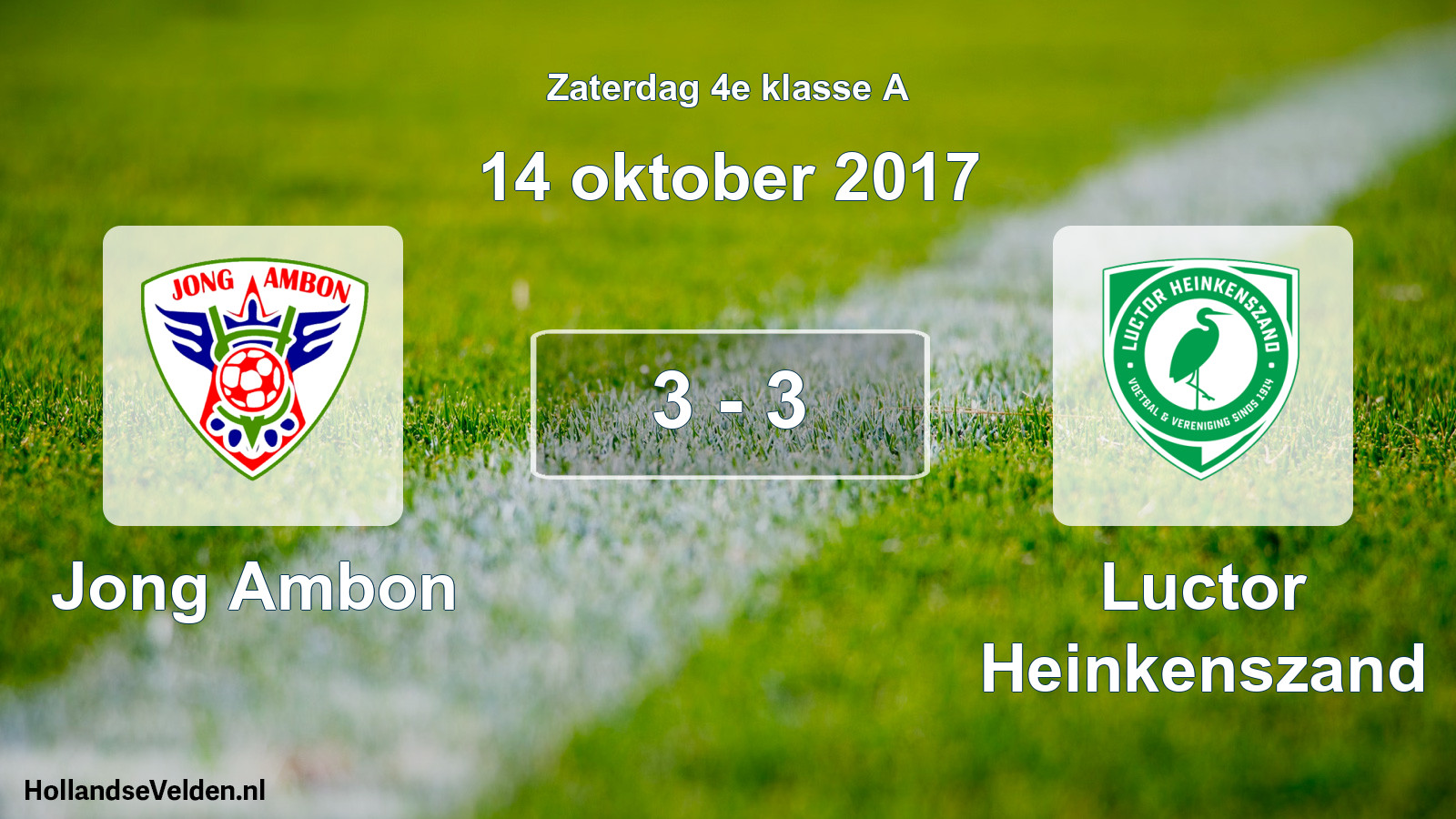 Total number of matches played: Jong Ambon - Luctor Heinkenszand 3 - 3 (14 October 2017)