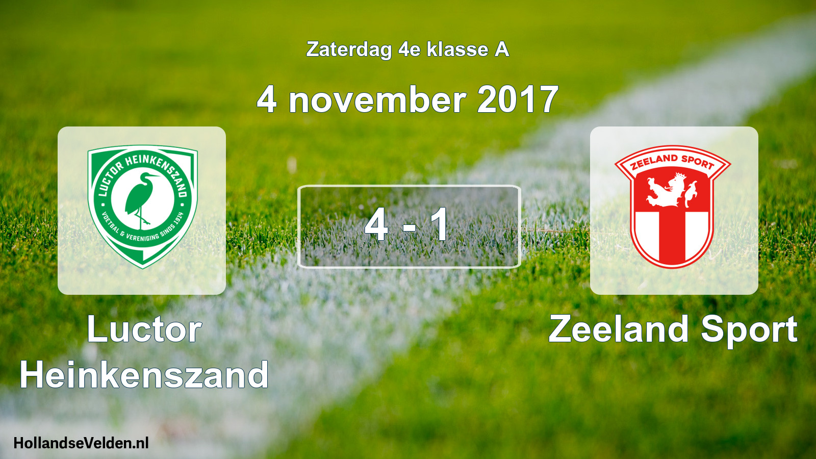 Total number of matches played: Luctor Heinkenszand - Zeeland Sport 4 - 1 (4 November 2017)
