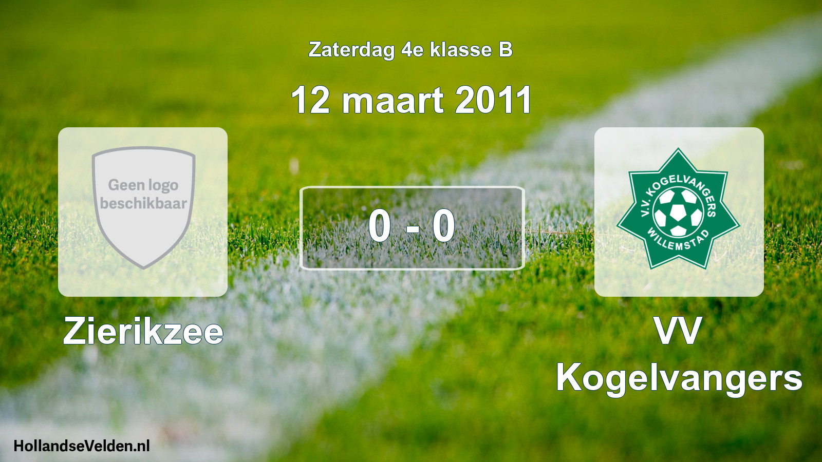 Total number of matches played: Zierikzee - VV Kogelvangers 0 - 0 (12 March 2011)