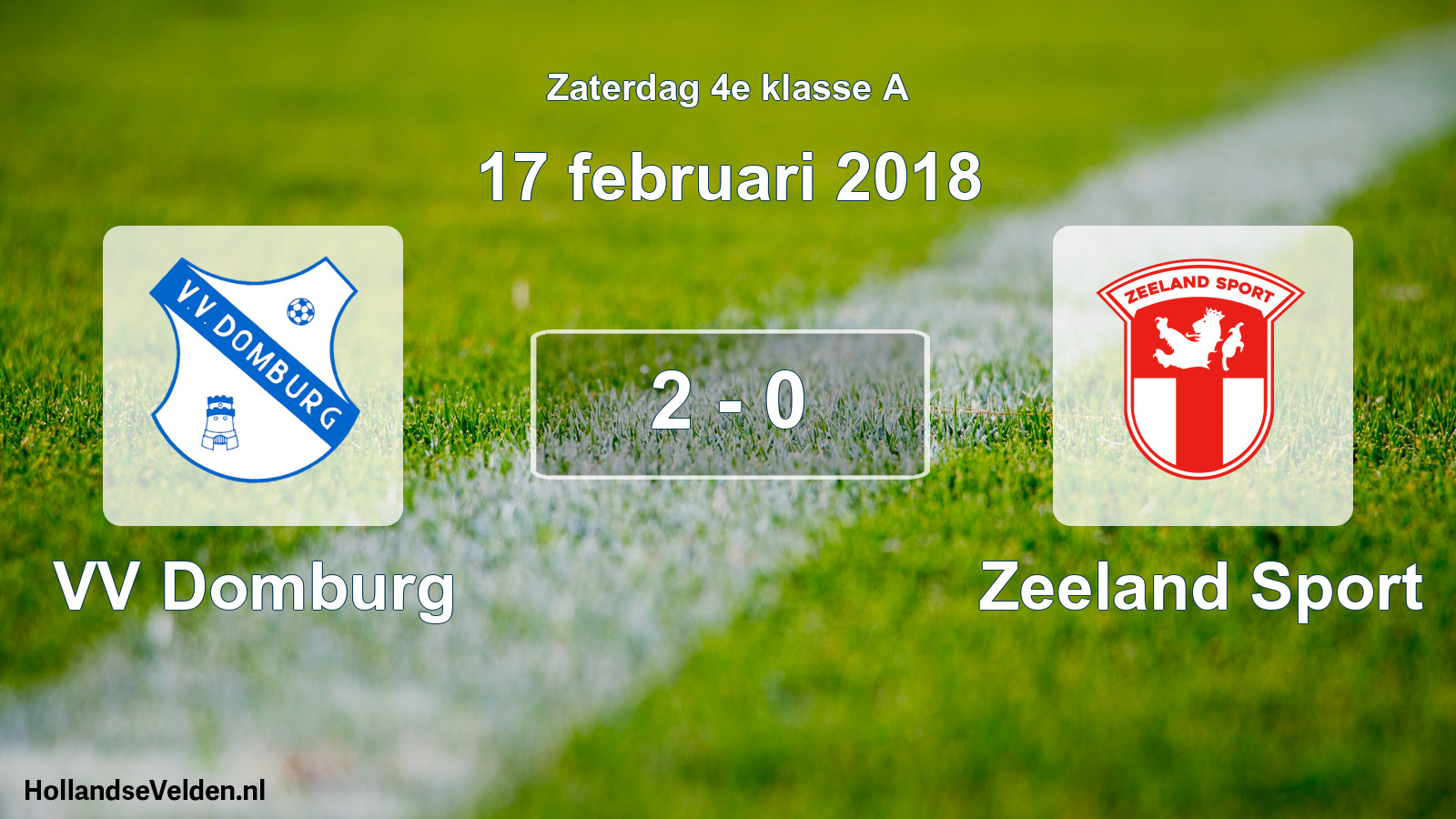 Total number of matches played: VV Domburg - Zeeland Sport 2 - 0 (17 February 2018)