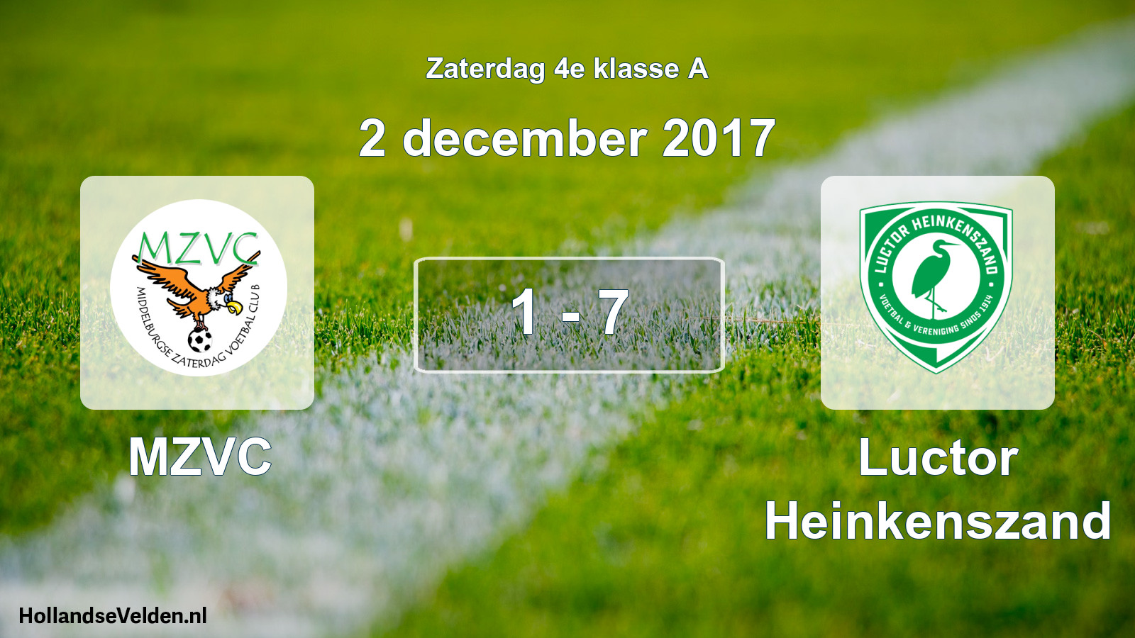 Total number of matches played: MZVC - Luctor Heinkenszand 1 - 7 (2 December 2017)