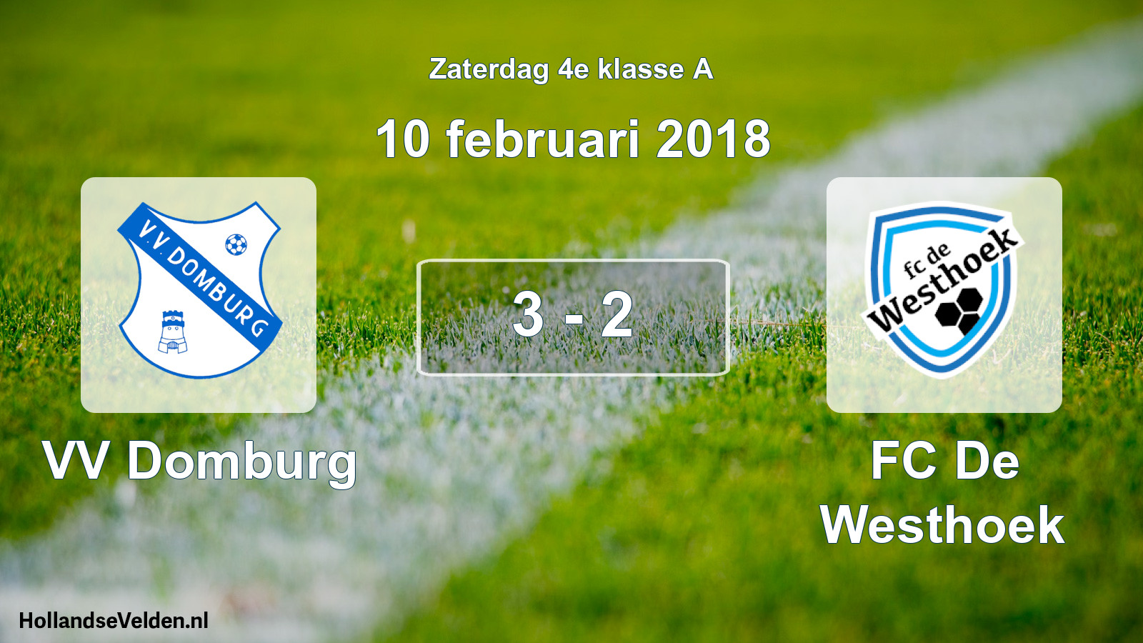 Total number of matches played: VV Domburg - FC De Westhoek 3 - 2 (10 February 2018)