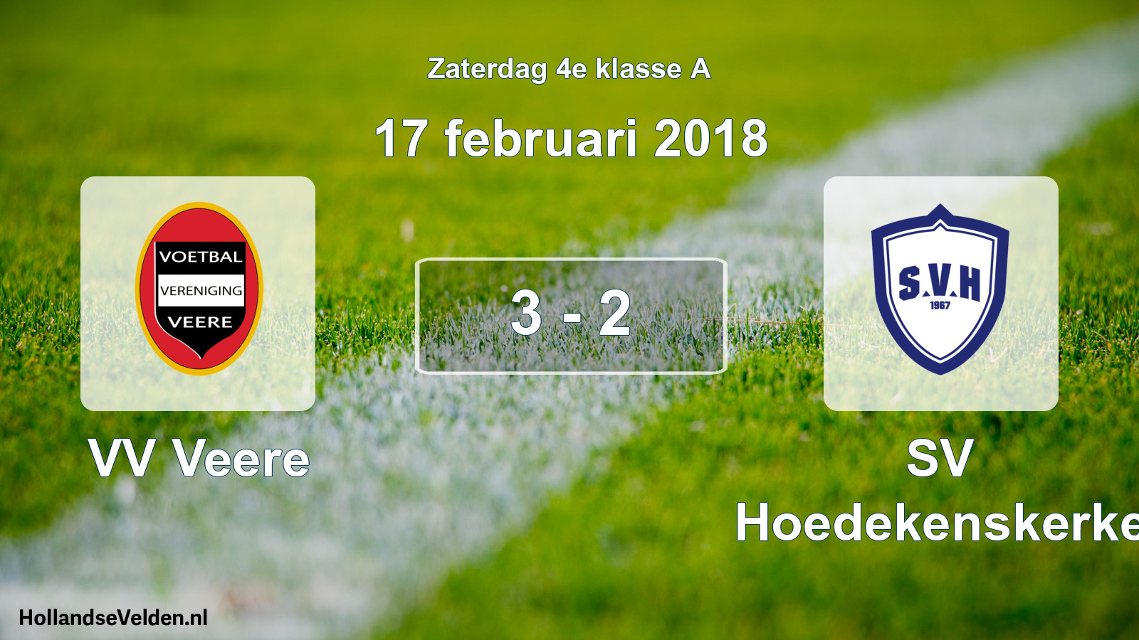 Total number of matches played: VV Veere - SV Hoedekenskerke 3 - 2 (17 February 2018)