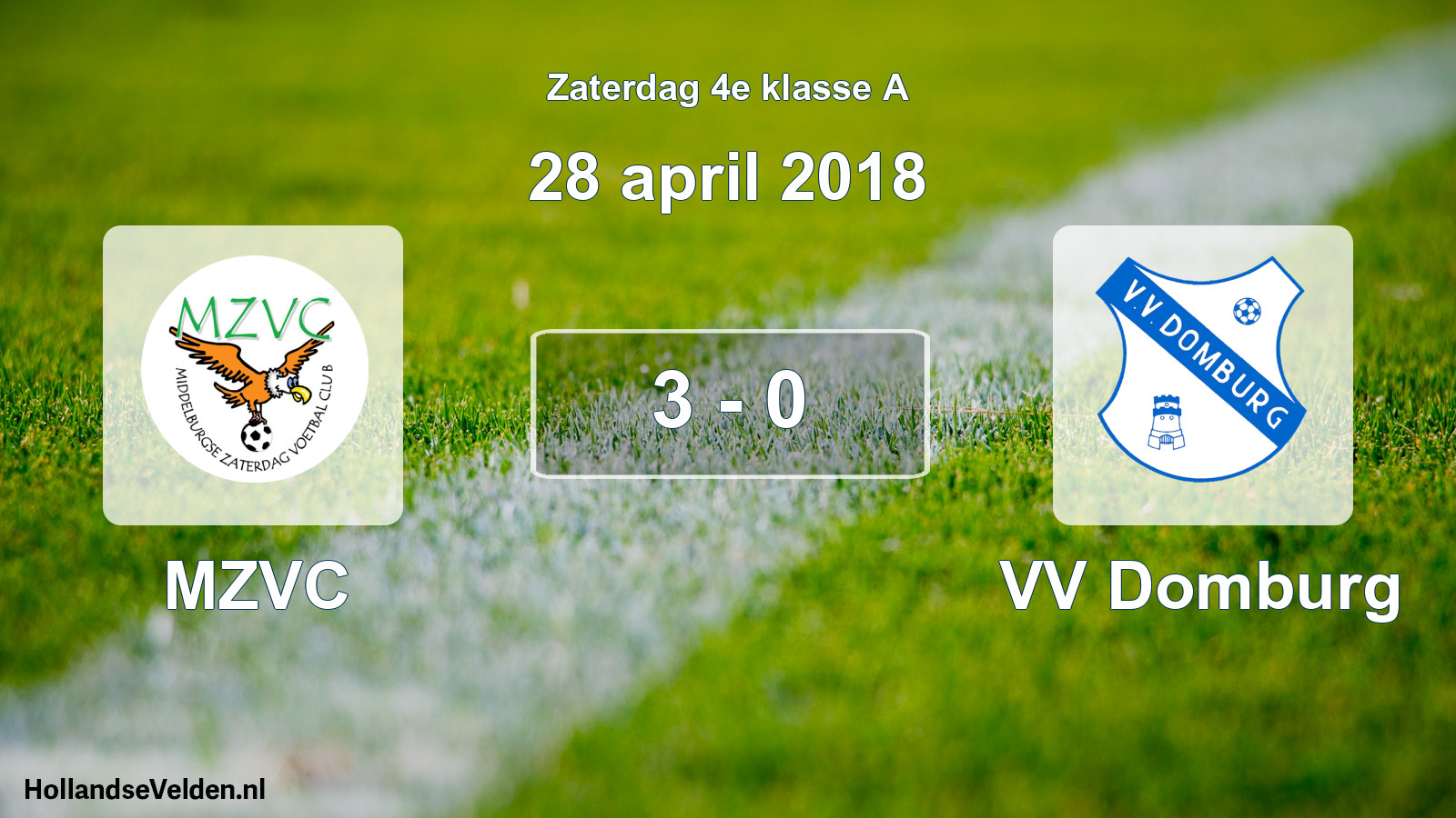 Total number of matches played: MZVC - VV Domburg 3 - 0 (28 April 2018)