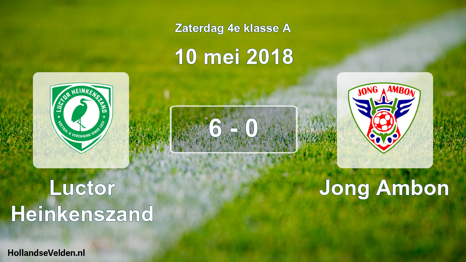 Total number of matches played: Luctor Heinkenszand - Jong Ambon 6 - 0 (10 May 2018)