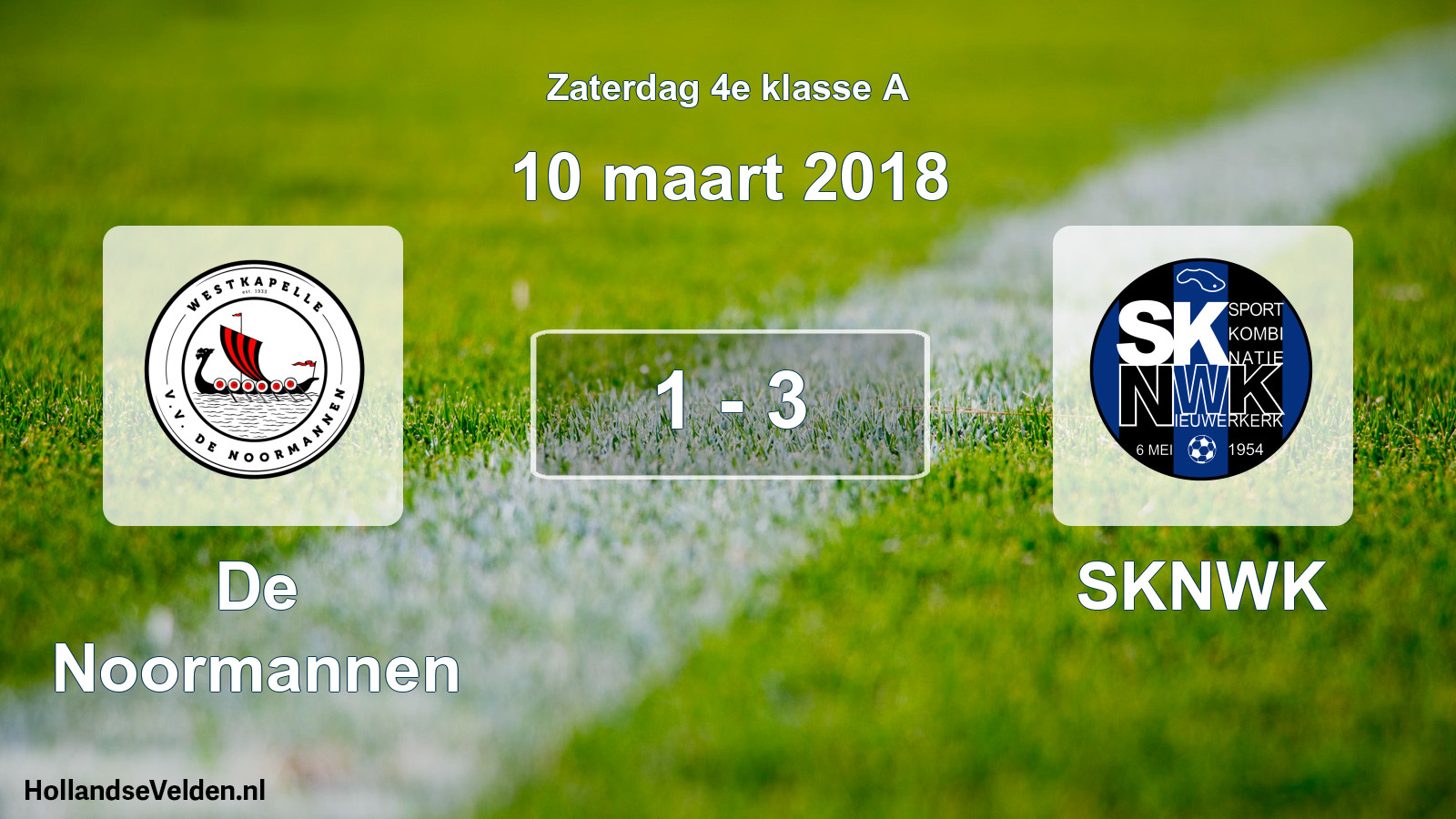 Total number of matches played: De Noormannen - SKNWK 1 - 3 (10 March 2018)