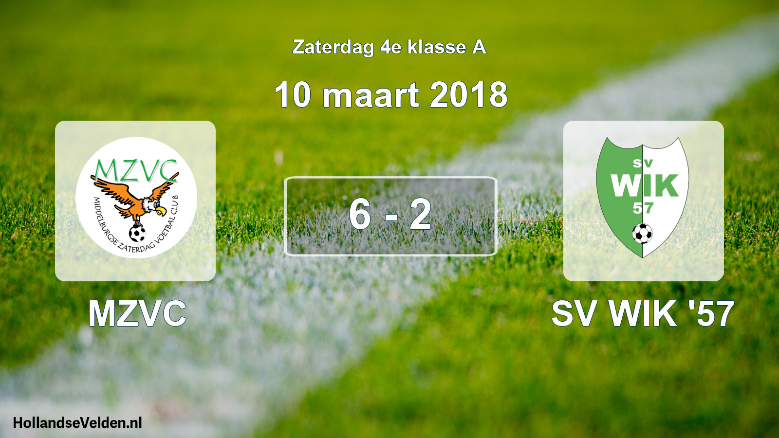 Total number of matches played: MZVC - SV WIK '57 6 - 2 (10 March 2018)