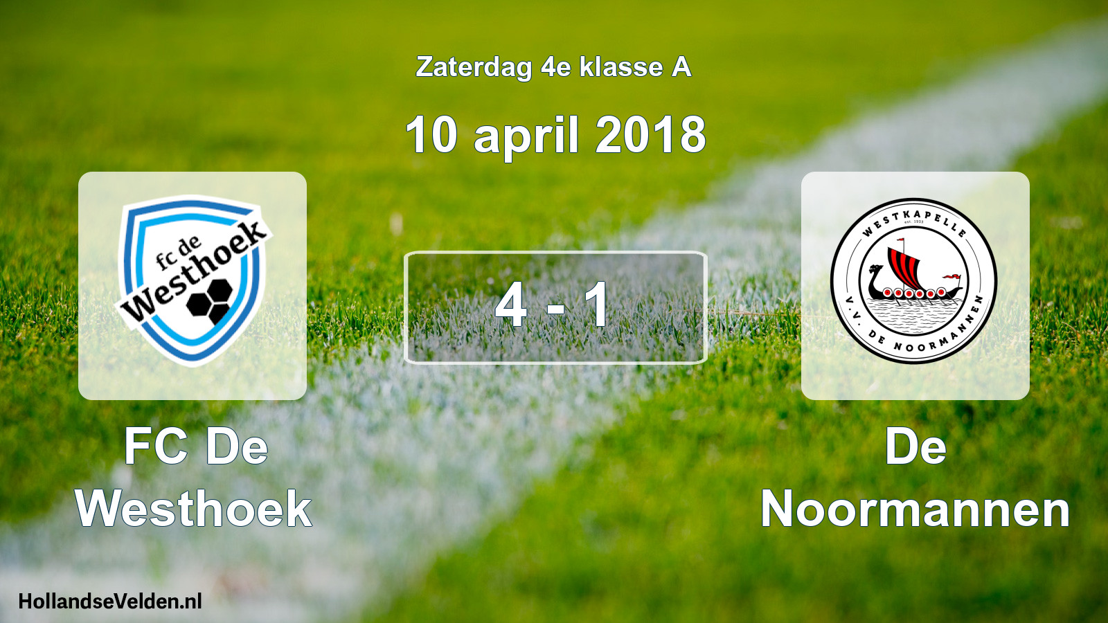 Total number of matches played: FC De Westhoek - De Noormannen 4 - 1 (10 April 2018)