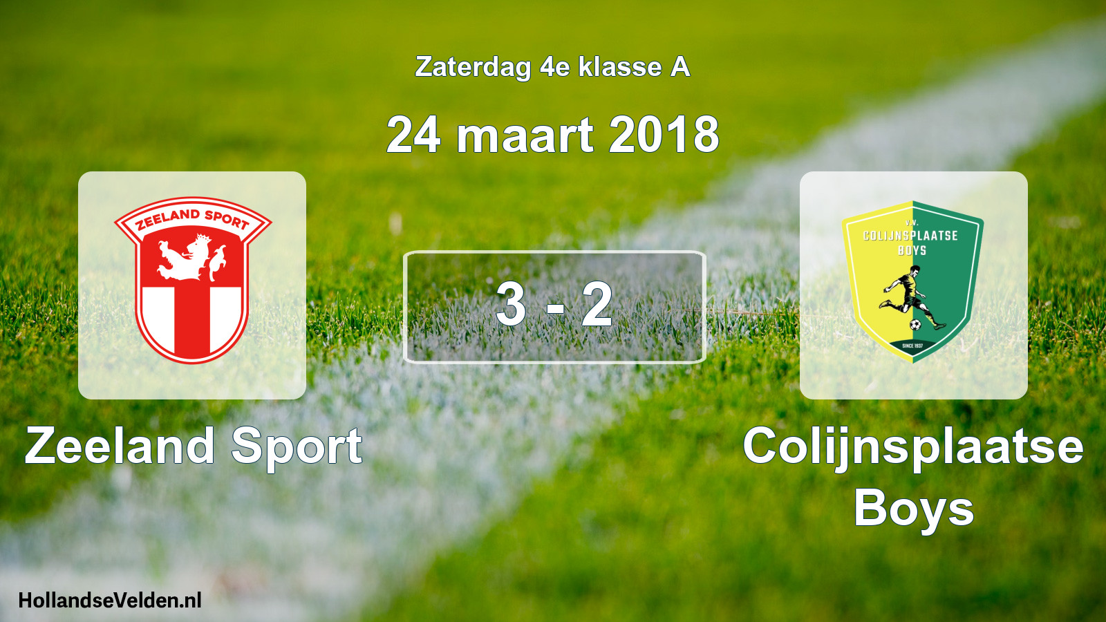 Total number of matches played: Zeeland Sport - Colijnsplaatse Boys 3 - 2 (24 March 2018)