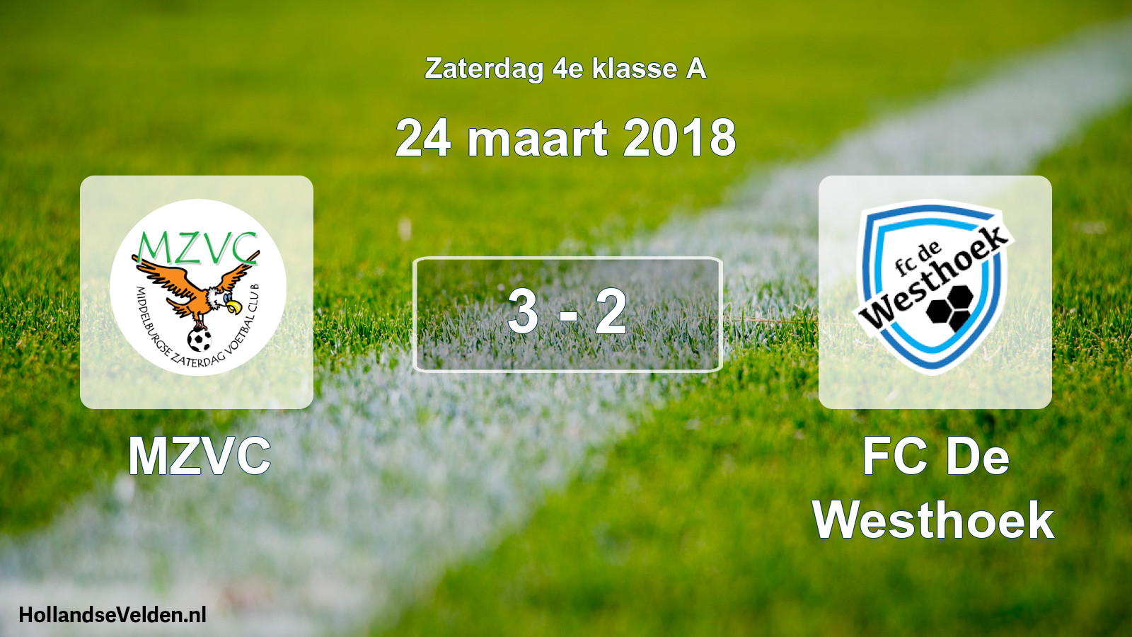 Total number of matches played: MZVC - FC De Westhoek 3 - 2 (24 March 2018)