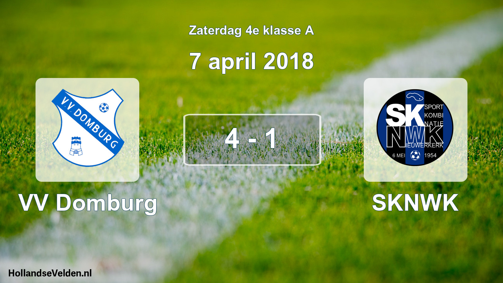 Total number of matches played: VV Domburg - SKNWK 4 - 1 (7 April 2018)
