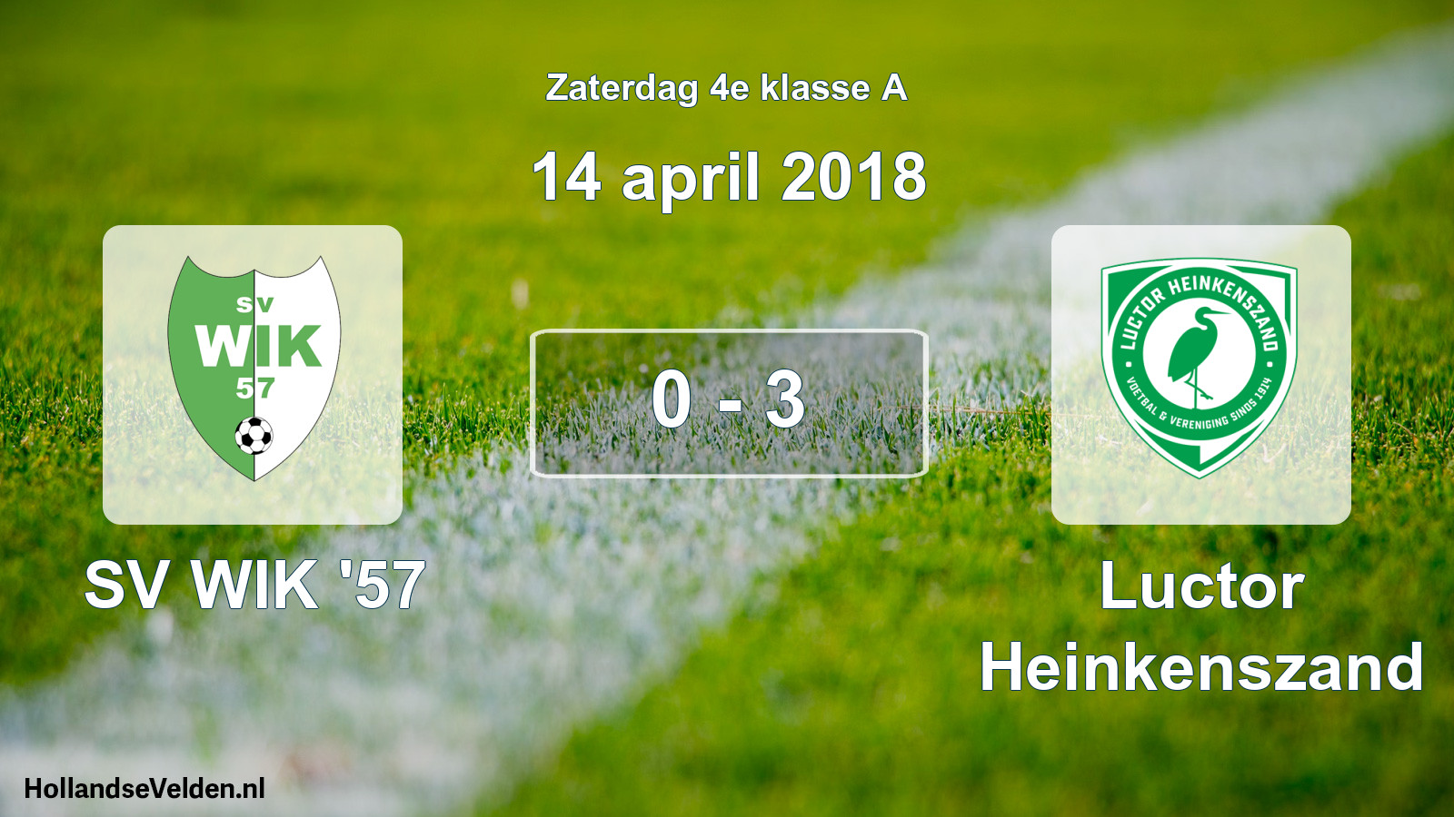 Total number of matches played: SV WIK '57 - Luctor Heinkenszand 0 - 3 (14 April 2018)