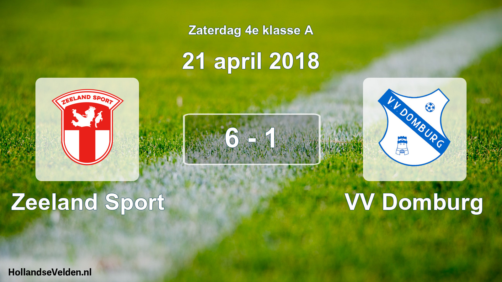 Total number of matches played: Zeeland Sport - VV Domburg 6 - 1 (21 April 2018)