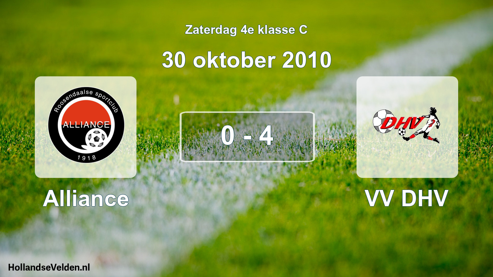 Total number of matches played: Alliance - VV DHV 0 - 4 (30 October 2010)