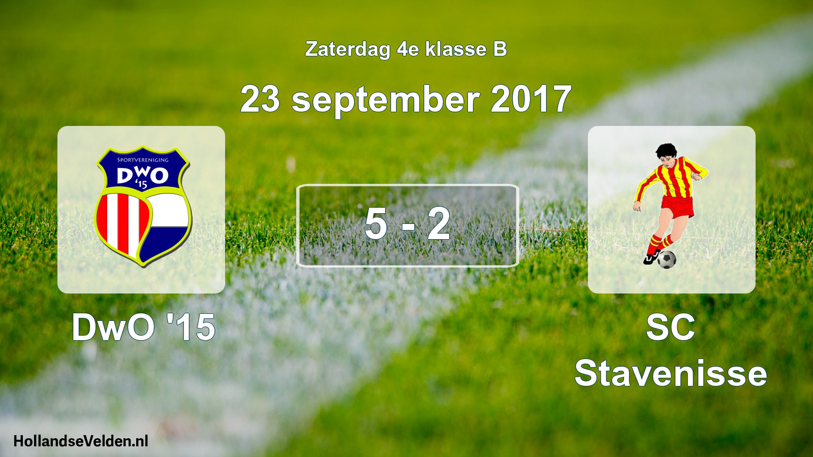 Total number of matches played: DwO '15 - SC Stavenisse 5 - 2 (23 September 2017)