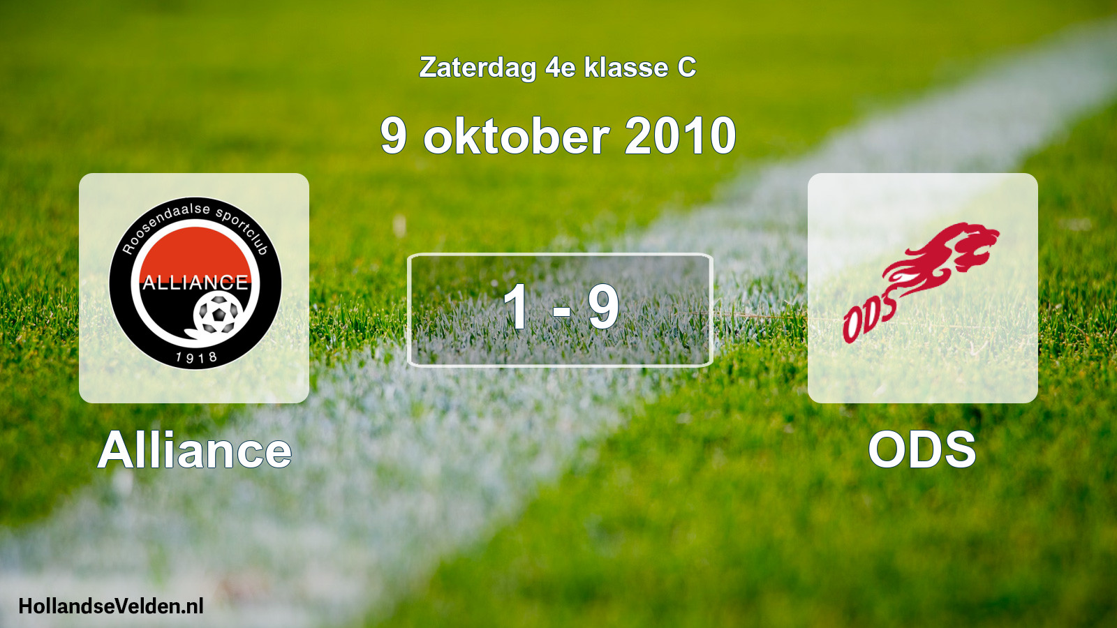 Total number of matches played: Alliance - ODS 1 - 9 (9 October 2010)