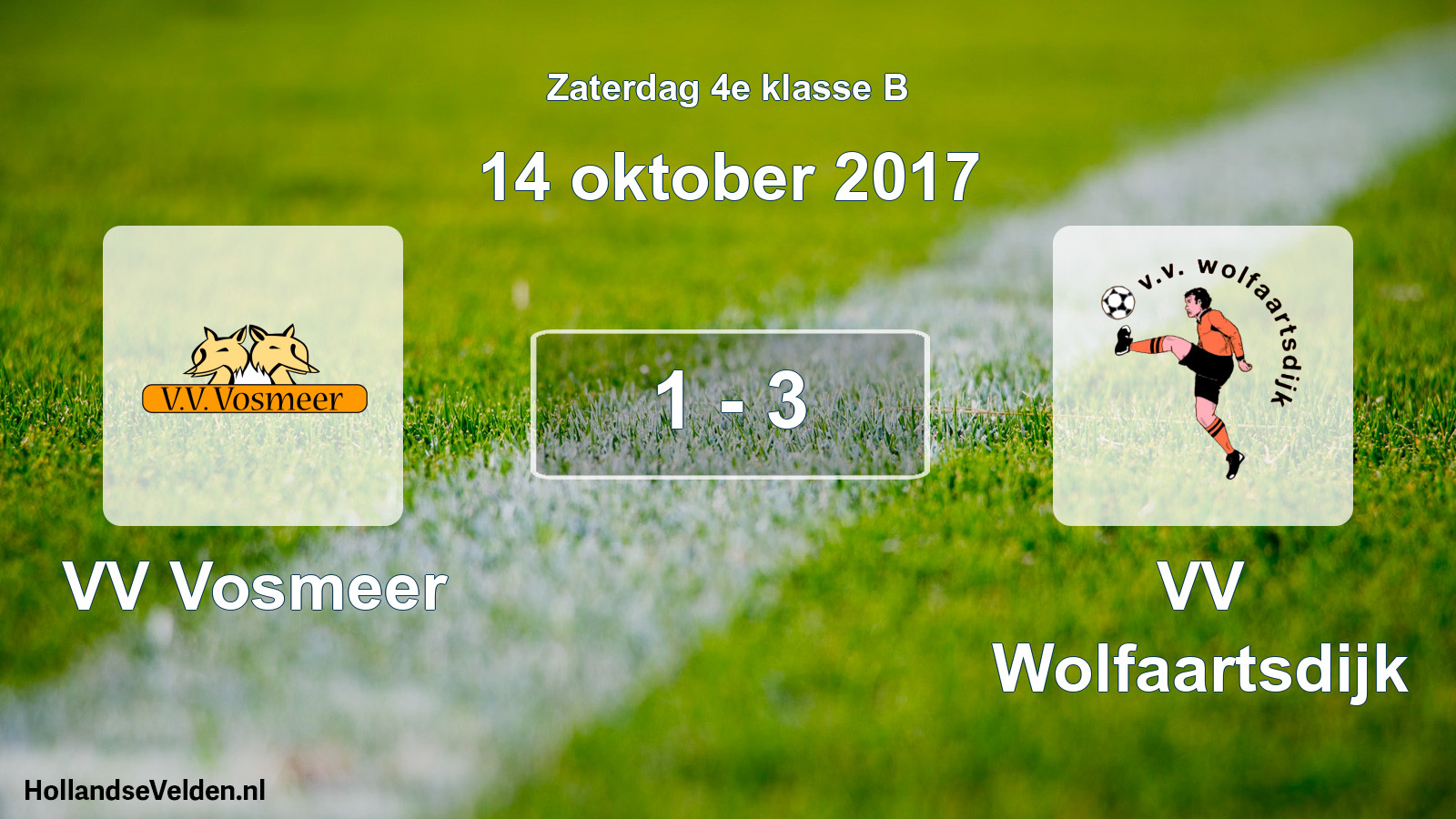 Total number of matches played: VV Vosmeer - VV Wolfaartsdijk 1 - 3 (14 October 2017)