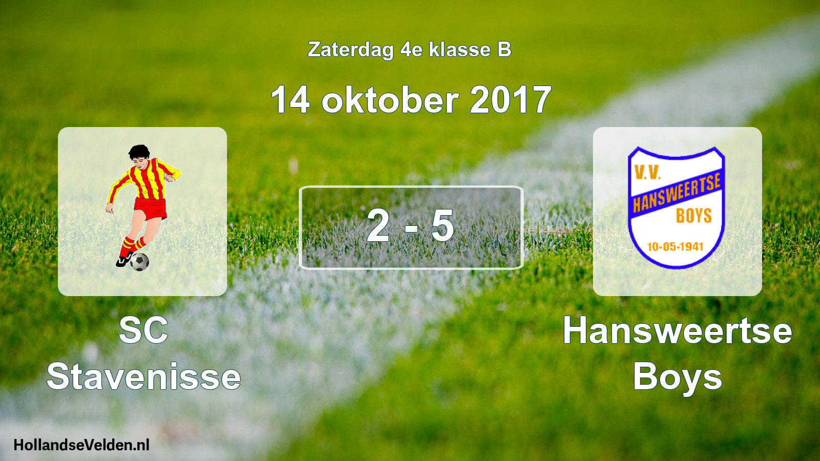 Total number of matches played: SC Stavenisse - Hansweertse Boys 2 - 5 (14 October 2017)