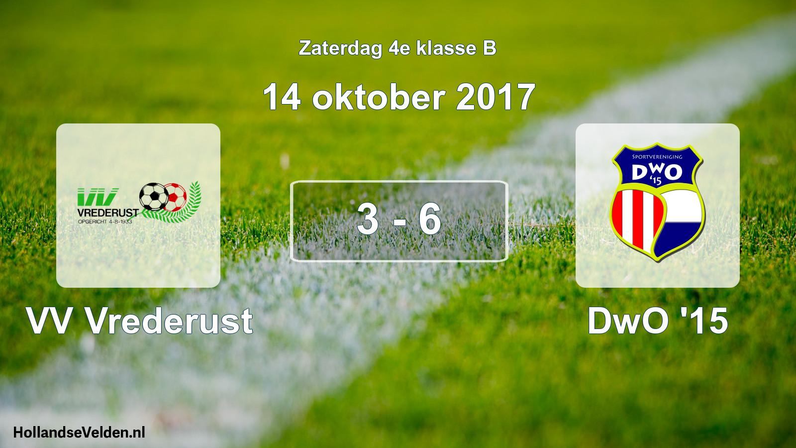 Total number of matches played: VV Vrederust - DwO '15 3 - 6 (14 October 2017)