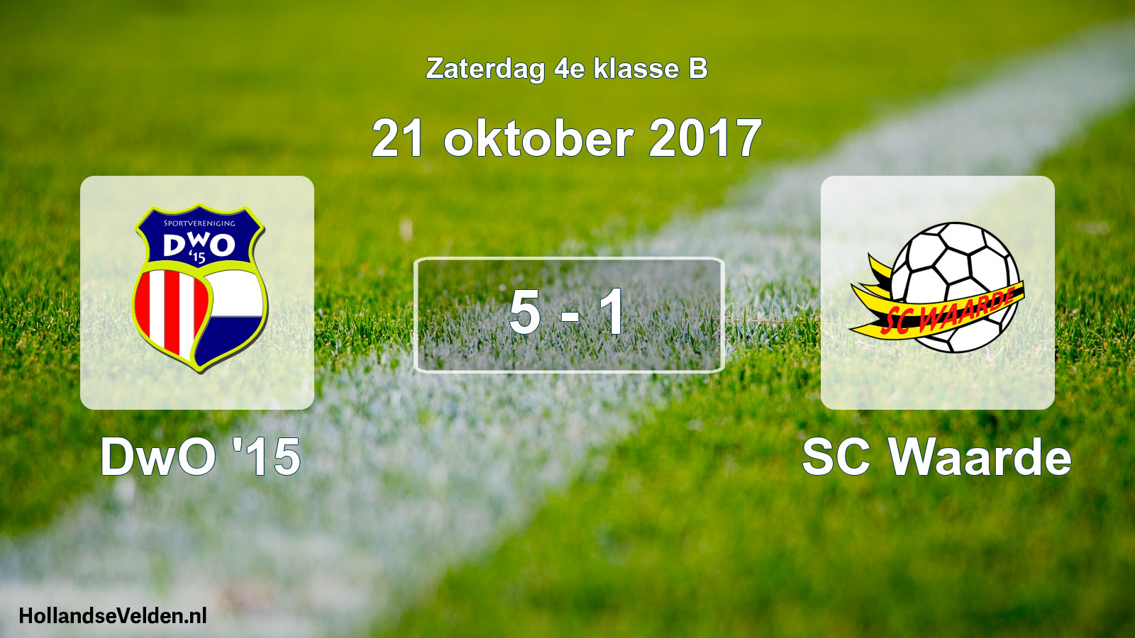 Total number of matches played: DwO '15 - SC Waarde 5 - 1 (21 October 2017)