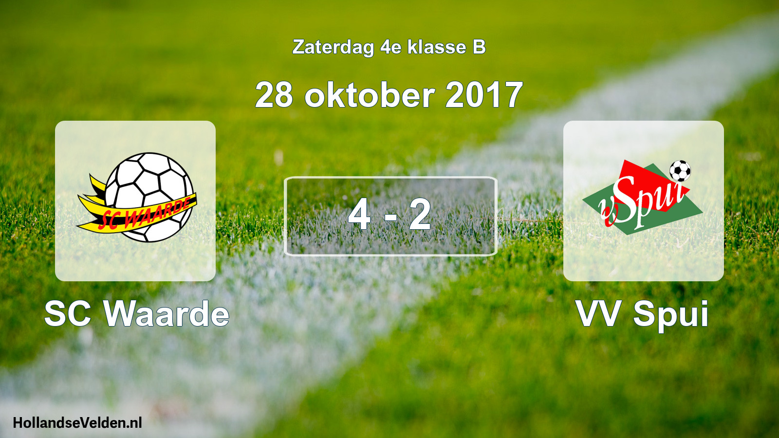 Total number of matches played: SC Waarde - VV Spui 4 - 2 (28 October 2017)