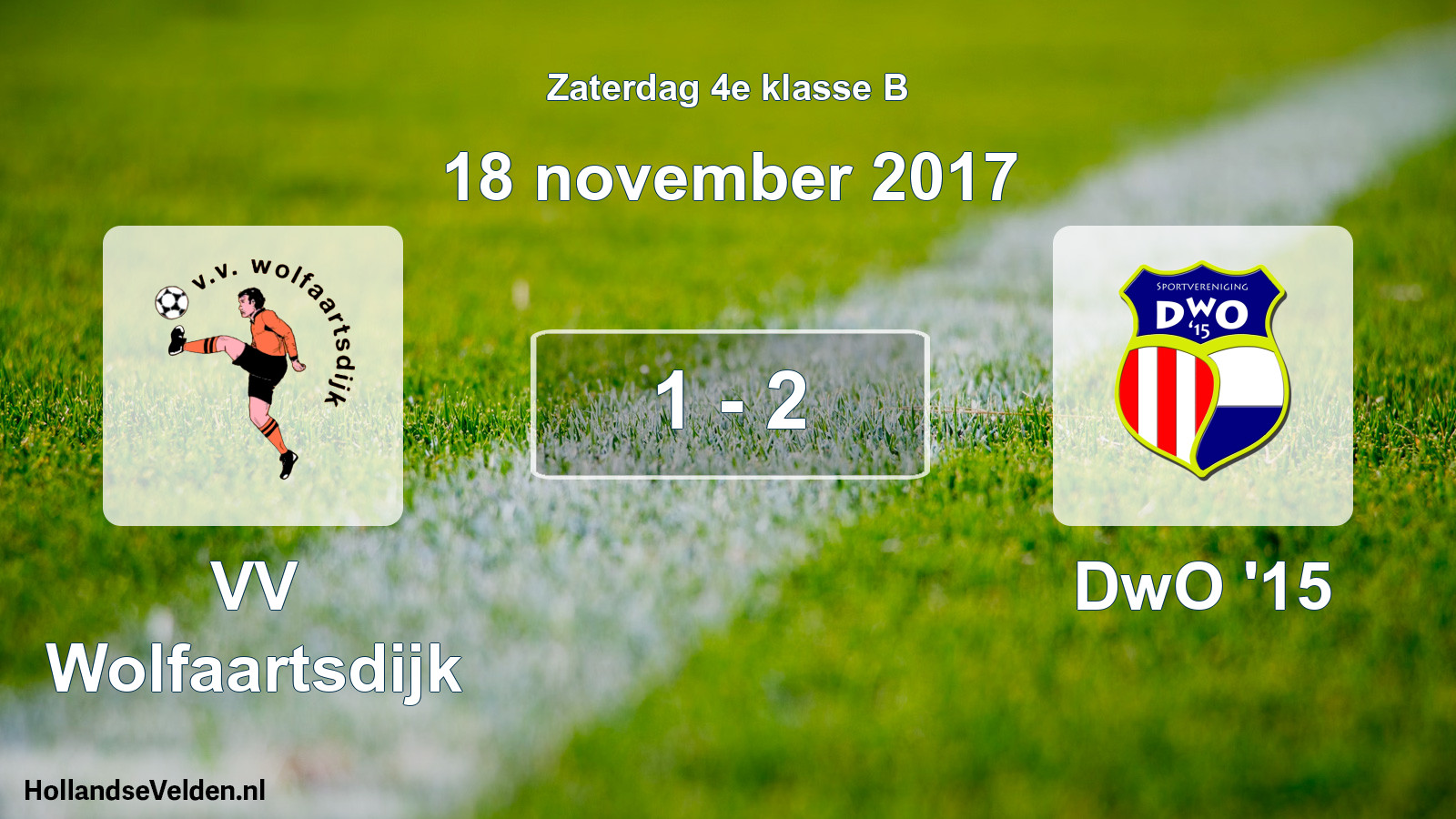 Total number of matches played: VV Wolfaartsdijk - DwO '15 1 - 2 (18 November 2017)