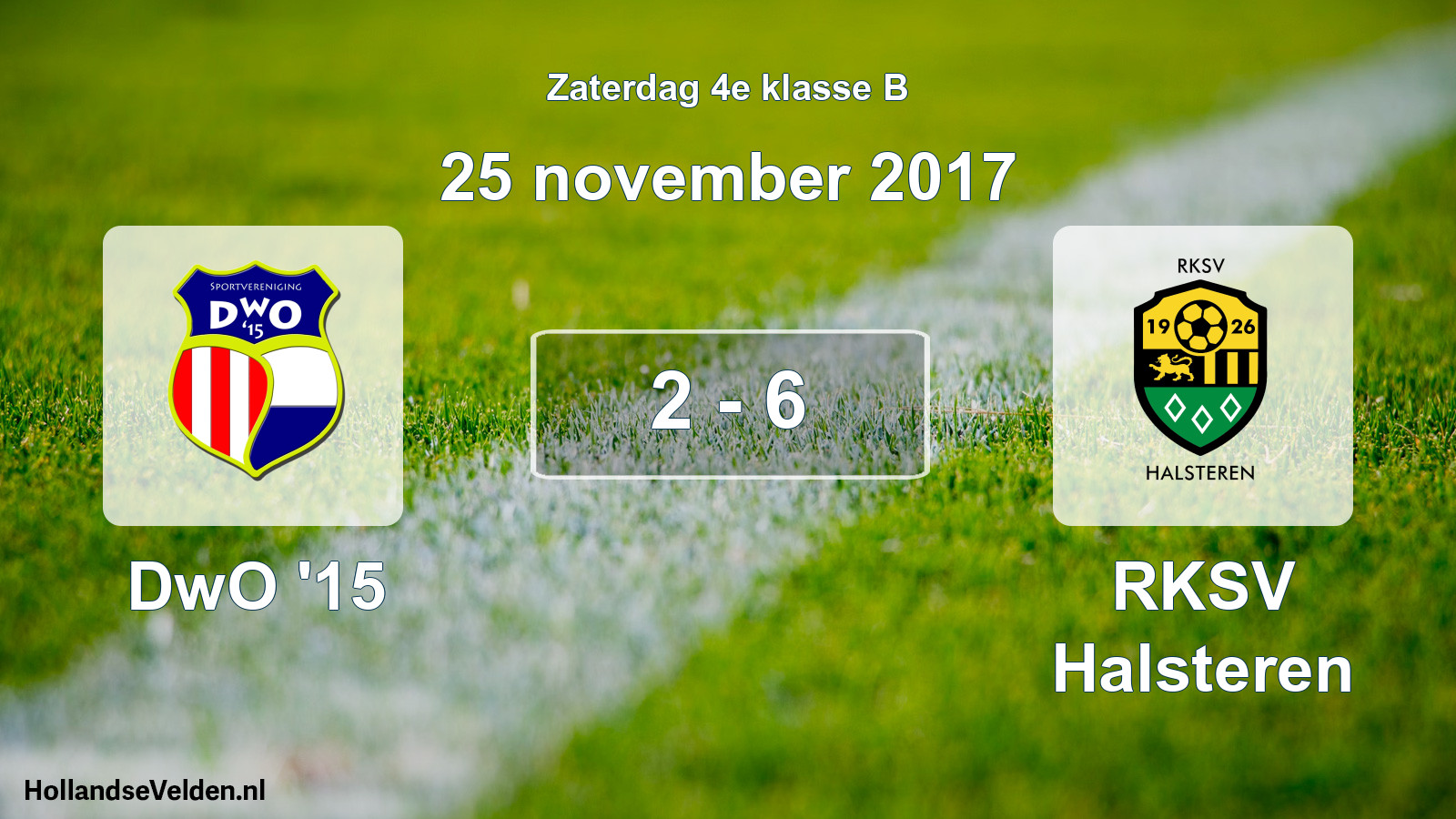 Total number of matches played: DwO '15 - RKSV Halsteren 2 - 6 (25 November 2017)
