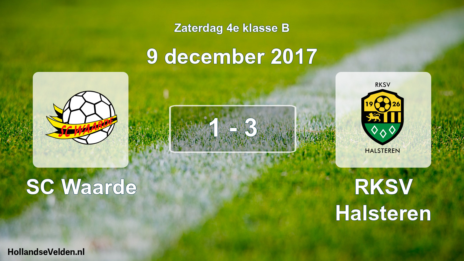Total number of matches played: SC Waarde - RKSV Halsteren 1 - 3 (9 December 2017)