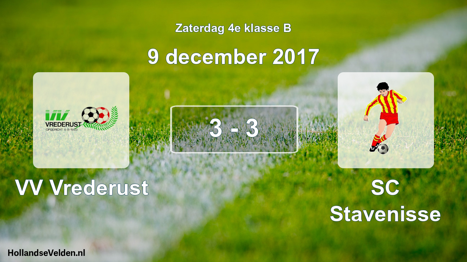 Total number of matches played: VV Vrederust - SC Stavenisse 3 - 3 (9 December 2017)