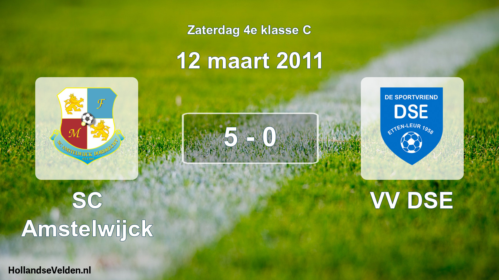 Total number of matches played: SC Amstelwijck - VV DSE 5 - 0 (12 March 2011)