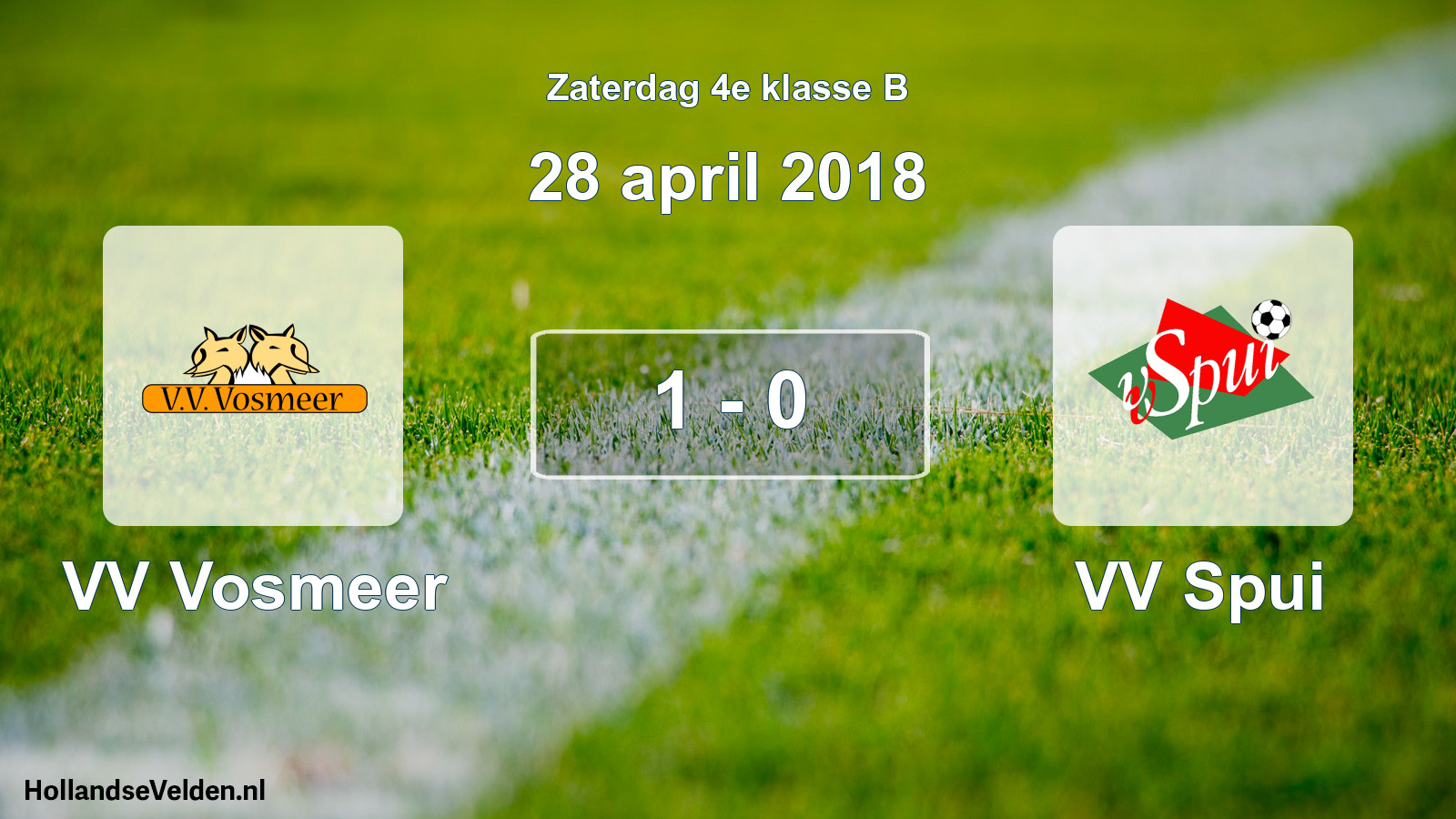 Total number of matches played: VV Vosmeer - VV Spui 1 - 0 (28 April 2018)
