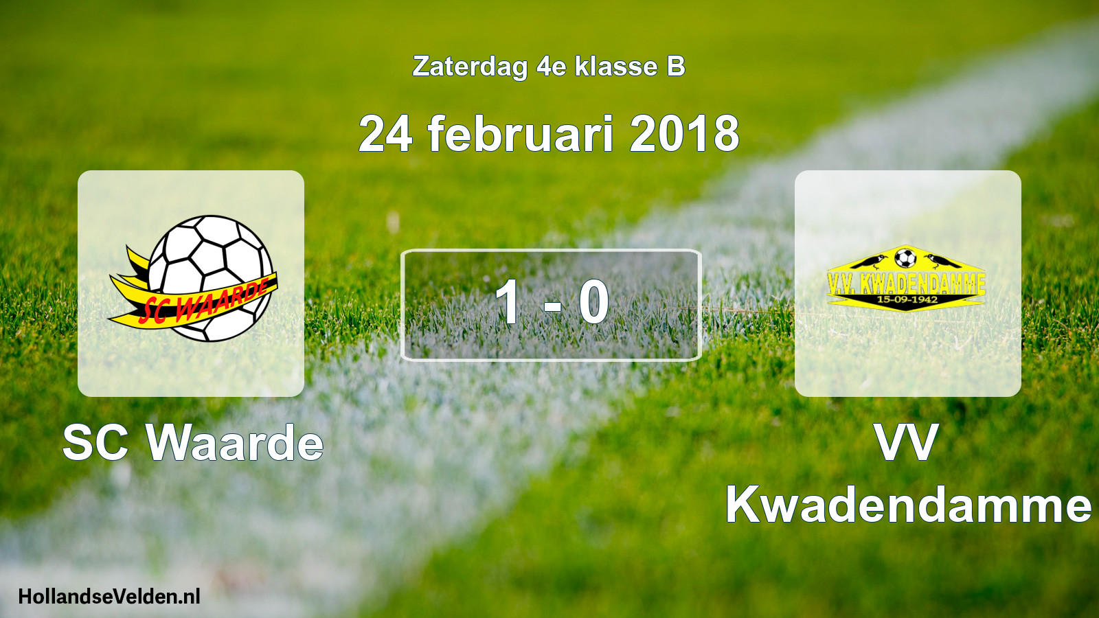 Total number of matches played: SC Waarde - VV Kwadendamme 1 - 0 (24 February 2018)