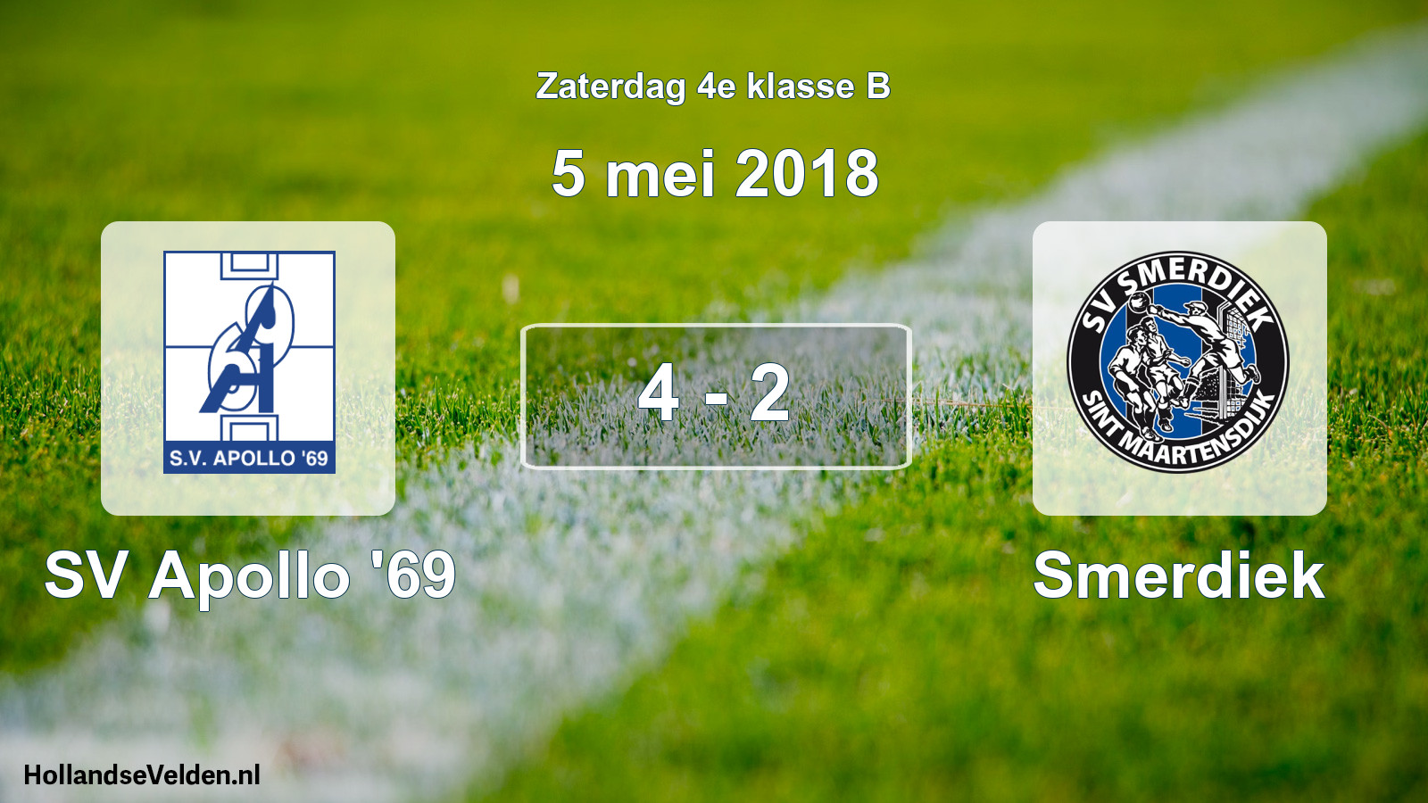 Total number of matches played: SV Apollo '69 - Smerdiek 4 - 2 (5 May 2018)