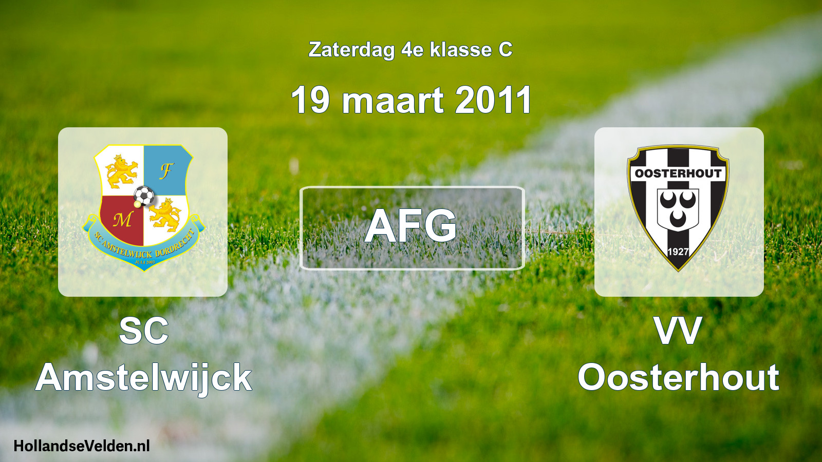 Geplande wedstrijd: SC Amstelwijck - VV Oosterhout (19 maart 2011)