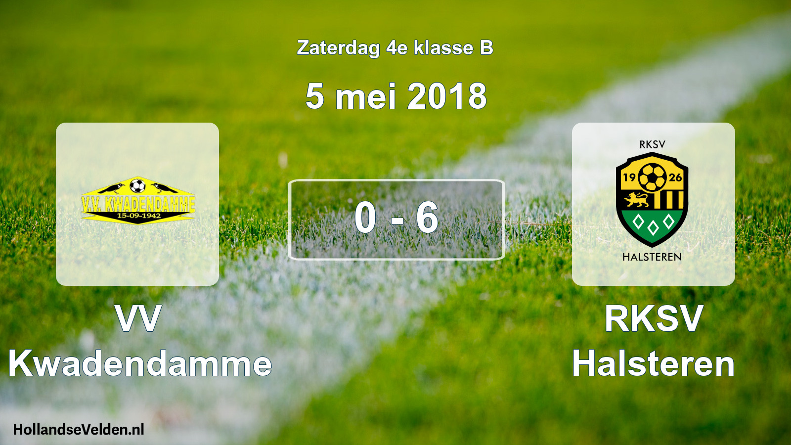 Total number of matches played: VV Kwadendamme - RKSV Halsteren 0 - 6 (5 May 2018)