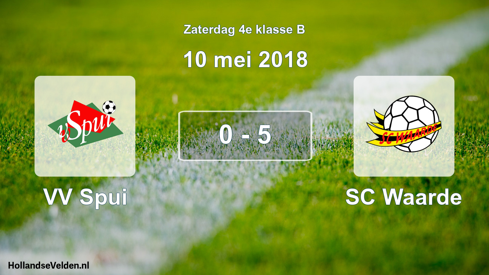 Total number of matches played: VV Spui - SC Waarde 0 - 5 (10 May 2018)